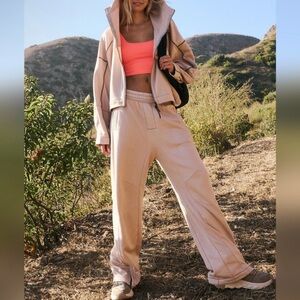 NWOT FP Movement Tan Track Pants with Relaxed Fit Size XL